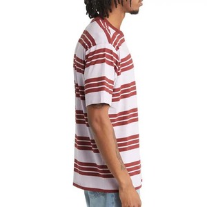 เสื้อยืดคอกลมผ้าฝ้ายและเส้นใยไม้ไผ่เสื้อยืดผู้ชายดีไซน์ลายทาง - Product Image 2