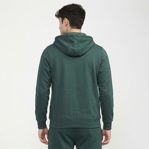 Hot <b>sale</b> 2026 Men's Dark Green Hooded Sweatshirt Regular Fit Cotton Fleece Casual Pullover with Front Pocket Autumn Wear - Product Image 5