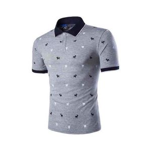 <b>Men's</b> Geometric Color Blocked Short Sleeve Polo Shirt Slim Fit Casual Knitted Top - Product Image 6