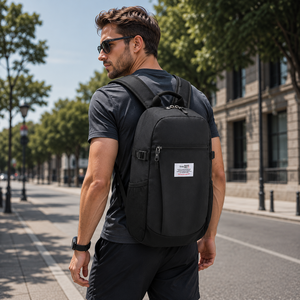 Sac à dos de voyage 1027 46x25x15cm en tissu 677PU avec doublure Poly-Oxford, léger (0,44kg), antivol, portable, pour la vie quotidienne, avec panneau solaire - Product Image 5