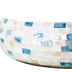 Bols décoratifs en nacre, bols ronds incrustés de coquillages, bols à fruits incrustés de mosaïques, et boîtes à maquillage. - Product Image 2