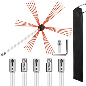 Kit Telescopico per Pulizia Camini da 20 Piedi con 6 Aste Flessibili in Nylon, Strumento Rotante per Pulizia Camini con Trapano, Kit Spazzole per Camini - Product Image 4