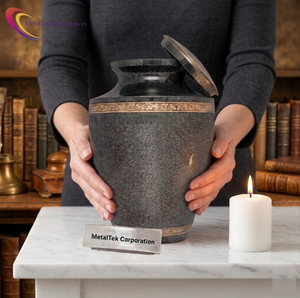 Urna Funeraria Grande para Cenizas Humanas, Urna Conmemorativa Gris para Adultos, Urna Decorativa para Entierro, Urna Personalizada para Guardar Recuerdos - Product Image 2