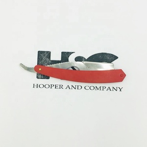Red Coated Barber <b>Straight</b> <b>Razor</b> With Exposed Blade Custom Logo New Barber <b>Razor</b> Stainless Steel Logo Offer - Product Image 3