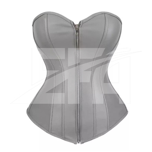 Conjunto de Corsé Gótico Negro Elegante para Mujer, Nuevo Corsé de Cuero Genuino Negro y Cinturón de Cuero a Juego - Product Image 2