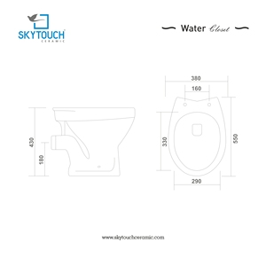 Ensemble WC en céramique blanche au design moderne de luxe avec siphon en P, à poser au sol, pour hôtel ou salle de bain - Product Image 3