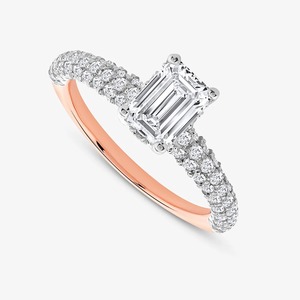 Anillo de Compromiso Solitario con Diamante Cultivado en Laboratorio de Corte Esmeralda de 1.53 Quilates en Oro Rosa de 14K - Product Image 2
