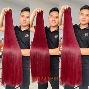 Femmes Black Wine European Full Lace Silk Top Base Perruque de cheveux humains Os Straight Raw Extensions de cheveux vietnamiens - Product Image 3