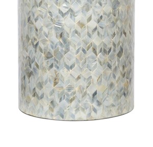 Tabourets cylindriques en forme de tambour avec incrustations de nacre, mosaïque de coquillages naturels, table de chevet pour la décoration intérieure - Product Image 4