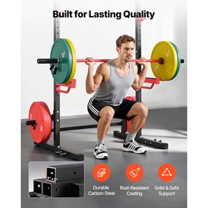 Sistema Multifunzionale per Palestra Domestica con Power Cage e Squat Rack da 450 kg, Regolazione a 4 Bande per Allenamento di Forza - Product Image 6