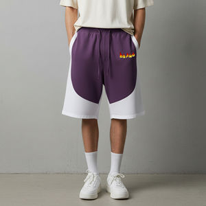 Premium Quality New Arrival Men's <b>Elastic</b> Waistband Sweat Fleece Solid Gym Shorts Custom Embroidery Logo Comfortable Mid Length - Product Image 4