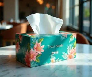 Boîte de mouchoirs en papier facial en pulpe de bambou EcoTurtles Exploration, 2 plis, 200 tirages, doux, biodégradable, pour usage domestique - Product Image 1