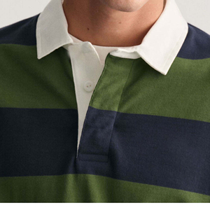 Men's Striped Long Sleeve Polo <b>Shirt</b> Button Down <b>Collar</b> Casual Knitted Autumn Wear - Product Image 3