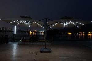 Parasol cantilever haut de gamme en aluminium 3x3m à deux têtes pour mobilier d'extérieur - Product Image 5