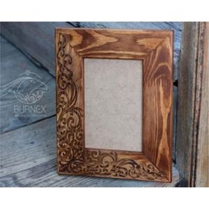 Handcrafted Wood Burned Photo <b>Frame</b> Pine Needle Pyrography <b>Picture</b> Holder Natural <b>Rustic</b> Wooden Home Decor Wholesale Art <b>Frame</b> - Product Image 3