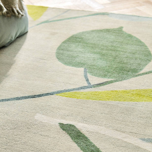 Tapis de luxe moderne à motifs botaniques, tissé à la main en laine, inspiré de la nature, pour la décoration du salon et de la chambre. - Product Image 4