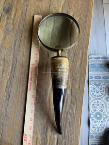 Loupe polie au design ancien de haute qualité avec poignée en corne de buffle saine naturelle par FWE - Product Image 4
