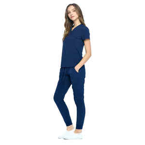 Ensemble d'uniformes médicaux pour femmes, très extensibles, col en V, pantalon de jogging, pour hôpital, clinique, salon de beauté, vêtements de travail - Product Image 3