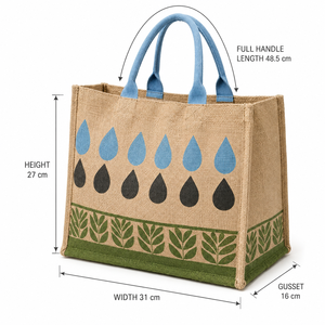 Custom Printed Natural Jute Grocery Shopping Tote with PP Lamination Cotton Handles Wholesale Bulk OEM Private Label 31x27x16 cm - Product Image 6