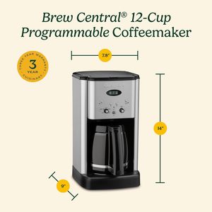 Cuisinart DCC-1200P1 Brew Central Cafetera programable de 12 tazas, jarra, cromo cepillado - Product Image 3