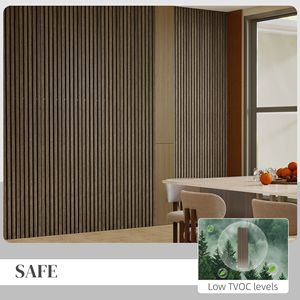 Set di 4 Pannelli Acustici in Legno di Noce 95x8 Pollici, Pannelli Fonoassorbenti a Doghe per Decorazione d'Interni, Dimensioni 60x120cm - Product Image 6