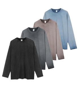 เสื้อยืดแขนยาวทรงโอเวอร์ไซส์หนา 280 กรัม ยี่ห้อดัง สไตล์เรโทร วินเทจ สำหรับผู้ชาย เสื้อยืดเปล่าสีพื้น - Product Image 1