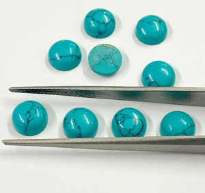 Pierre précieuse Howlite bleue en vrac, forme ronde, cabochon 3mm-30mm, pierre polie lisse pour la fabrication de bagues, pendentifs et boucles d'oreilles - Product Image 6