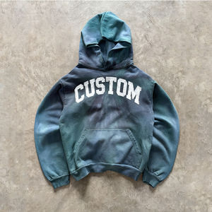 Sudadera con capucha extragrande con estampado tie-dye personalizado, lavado ácido, estilo urbano vintage, teñido por inmersión, forro polar de rizo, sudaderas al por mayor para unisex - Product Image 5