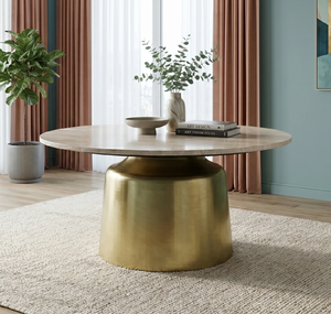 Table basse en marbre organique en forme de rein, soutenue par deux bases en laiton massif, disponible à prix de gros. - Product Image 6