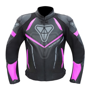 Chaqueta de Motociclista Deportiva de Cuero Genuino XL Hecha a Medida, Cierre de Cremallera Informal, Impermeable, Resistente al Viento y al Fuego, Estampada - Product Image 1