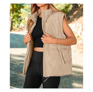 Premium Quality <b>Women's</b> Zipper Puffer <b>Vest</b> Wholesale Custom Made Stylish Puffy <b>Vest</b> With Custom logo - Product Image 4