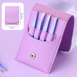Ensemble de pinces à sourcils multicolores pour femmes, 4 pièces, grande précision pour les poils incarnés, pinces à épiler pour le visage, toilettage - Product Image 4