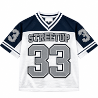 Maillot de football américain vintage rétro unisexe, impression par sublimation personnalisée, surdimensionné, respirant, anti-transpiration, grande taille