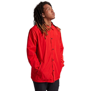 Veste Coach Homme Rouge en Polyester/Coton à Capuche, Fermeture Éclair Avant, Imperméable, Coupe-Vent, Respirante, Décontractée, Printemps, Coupe Droite, Couleur Unie - Product Image 2