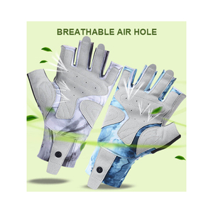 Gants de pêche personnalisés, fabricant OEM, vente en gros, sans doigts, protection UV, paume antidérapante, respirants, pour sports de plein air - Product Image 5