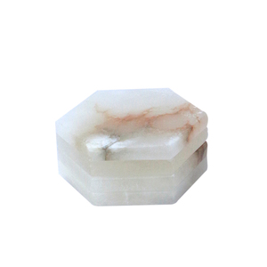 Natural Alabaster Stone Coaster Set Hand Finished Eco-Friendly Durable <b>Table</b> Drink <b>Protectors</b> Luxury Home Dining Decor Wholesale - Product Image 1