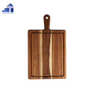 Planche à découper en bois d'acacia avec poignée, motif naturel, écologique, non toxique, en provenance du Vietnam - Product Image 1