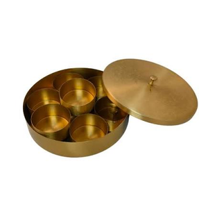 Customized Brass Spice <b>Box</b> Indian Kitchenware Antique Brass Eco-Friendly Brass Spice <b>Box</b> - Product Image 1