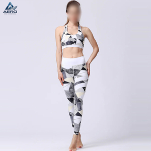OEM ODM Service Good Supplier Newest Bulk Supply Women's 2-Piece Fitness Yoga Outfit Abstract Print Breathable Sports <b>Bra</b> - Product Image 6