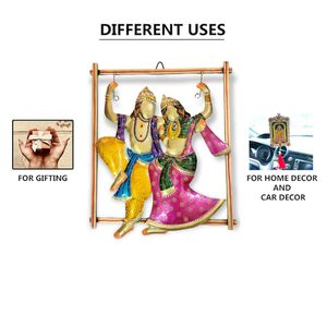 Cadre mural Radha Krishna en fer peint, très demandé, élégant, le meilleur choix pour la décoration murale, article cadeau, Radha Krishna Wall en gros - Product Image 5