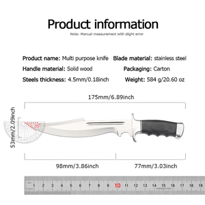 Couteau Bowie industriel LEGACY fait main en acier à haute teneur en carbone, pointe tombante, manche en bois pleine longueur, fabricant OEM ODM - Product Image 6