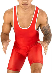 High Quality Polyester Customizable Printed Moisture-Wicking Breathable Professional Weightlifting Uniforms for Men Wrestling - Product Image 6