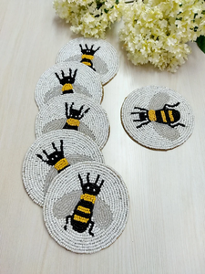 แผ่นรองแก้วรูปผึ้งทำมือประดับลูกปัด - ชุด 6 ชิ้น โดย Creative Art Zone - Product Image 6