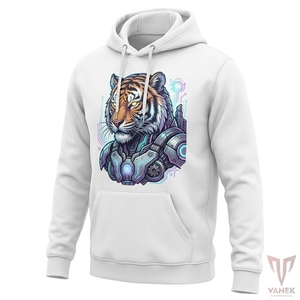 Sweat à capuche unisexe coupe classique en molleton polyester/coton, fermeture éclair, motif graphique personnalisé, style urbain vintage, printemps, écoresponsable - Product Image 1