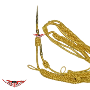Aiguillette de parade tressée dorée allemande en Mylar pour robe, cordon d'épaule allemand doré - Product Image 2