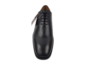 Zapatos Oxford de Vestir para Hombre, Negros, de Piel de Vacuno con Textura de Lagarto, con Cordones, Punta en Pico, para Oficina y Carrera Profesional, Color Sólido, Suela Hecha a Mano, para Todas las Temporadas - Product Image 2