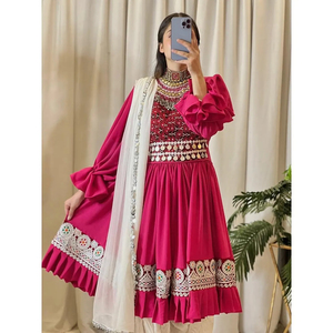 Ropa paquistaní, vestido nupcial afgano Kuchi, vestido de boda Kuchi multicolor, vestido tribal afgano para mujer - Product Image 6