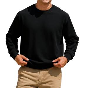 Mens Cotton Acid Wash Crewneck Sweatshirt O Neck Printed Soft Breathable Casual Wear OEM Wholesale Supplier - Product Image 3