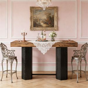 Tavolo da Bar per Casa con Design Effetto Legno Industriale, Bancone Bar, Tavolo da Pranzo, Arredamento Unico - Product Image 3