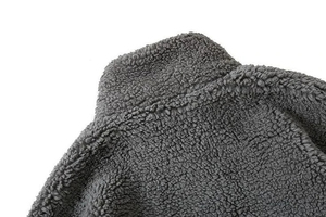 Veste en polaire sherpa zippée sur mesure pour homme, légère, respirante, col montant, couleur et logo personnalisés - Product Image 3
